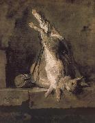 Jean Baptiste Simeon Chardin Hare hunting bags and powder extinguishers Sweden oil painting artist